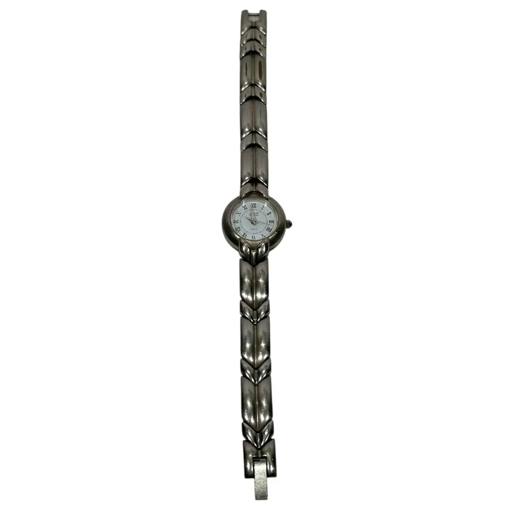 Anne Klein women's watch All silver bevel and band. 11/8323-5 AL21-Needs Battery